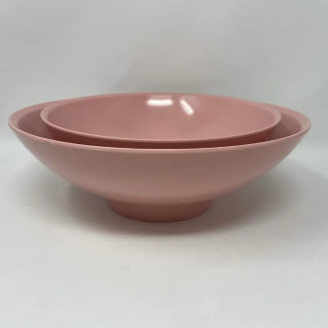 Set Of 2 Vintage Mid Century Melamine Boonton MCM Pink Melmac Serving Bowls