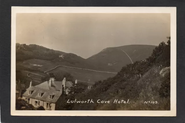 Postcard Lulworth Cove Hotel nr Wareham Dorset posted 1919 RP