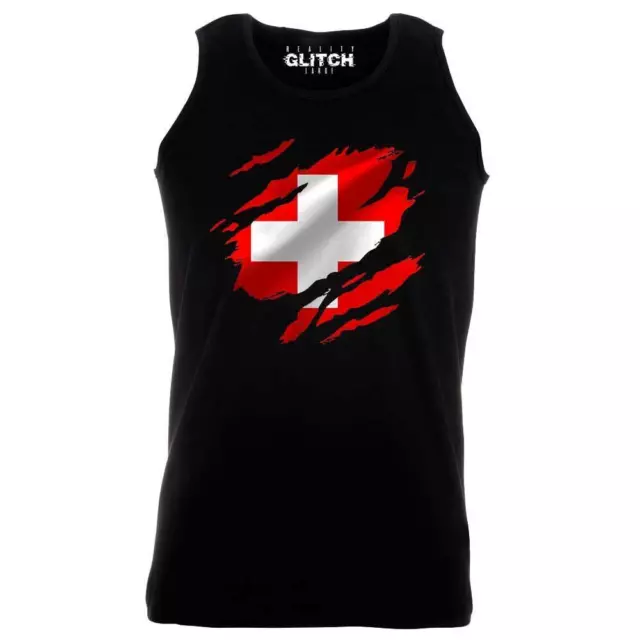 Torn Switzerland Flag Men's Vest Swiss Bern Country national football