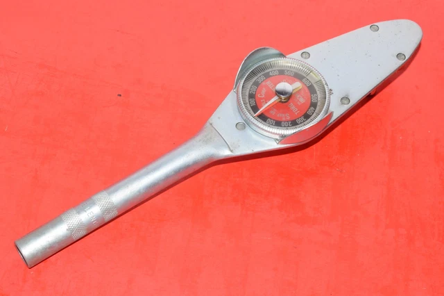 NICE Snap-On 3/8” Drive Adjustable Dial Gauge 600 In/lb Torque Wrench Torqometer
