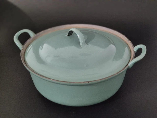 Caquelon à Fondue cocotte Vintage LE CREUSET Fonte émaillée Caquelon à Fondue cocotte Vintage LE CREUSET Fonte émaillée