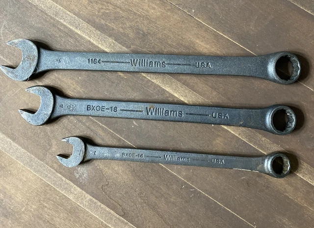 3 Williams USA 5/8" 9/16” 7/16” Combination Wrench Black Oxide BXOE-20, 18, 1164