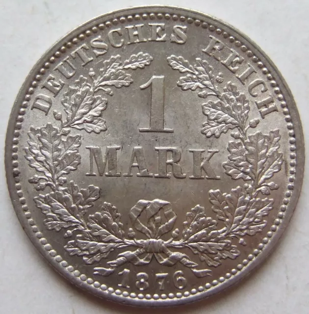 Moneta Reich Tedesco Impero Tedesco Argento 1 Marchi 1876 F IN Uncirculated