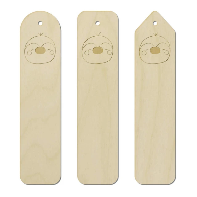 3 x 'Sloth  Head' Birch Bookmarks (BK00029774)