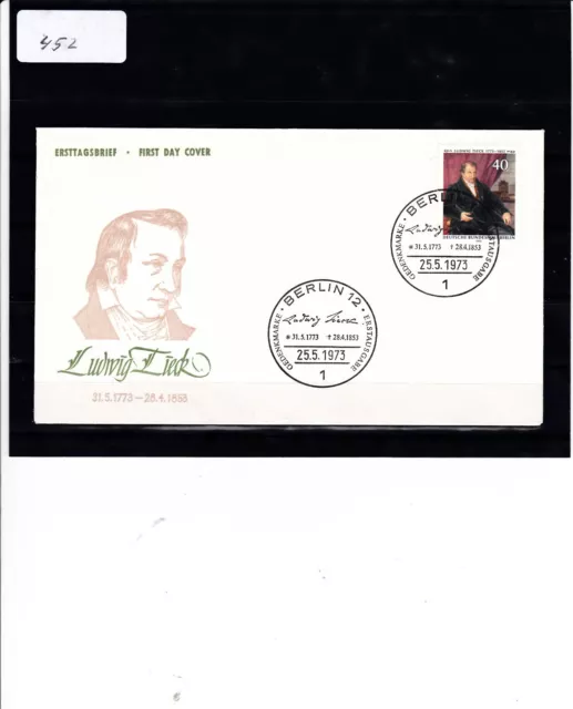 (0759)Berlin 1973,FDC,200.Geburtstag Ludwig Tieck,Mich.452