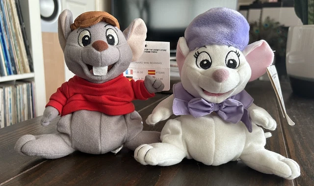DISNEY STORE BEAN Bag Plush w/ Tags, The Rescuers Bianca and Bernard £ ...
