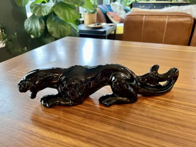 Vintage Black Panther Jaguar MCM Vintage Figure Statue Black Cat