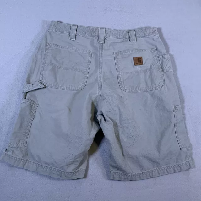 Carhartt Carpenter Shorts B147 Mens Size 32" Waist Brown Canvas Original Fit U36