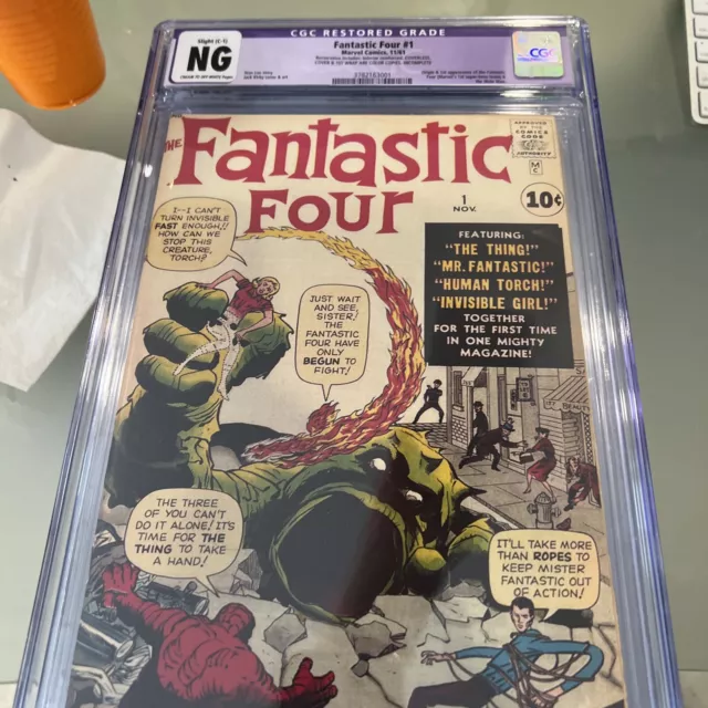 Cgc Restored Fantastic Four #1 Marvel Comics 11/61 1St App Fantastic Four