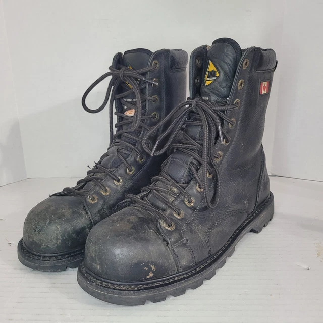 DAFFO MEN'S STEEL Toe Work Boots Safety Combat Military Black US Size