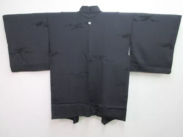 7698J4 Silk Vintage Japanese Kimono Haori Jacket Cloud