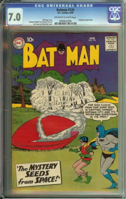 Batman #124 Cgc 7.0 Ow/Wh Pages // Curt Swan & Stan Kaye Cover Dc Comics 1959