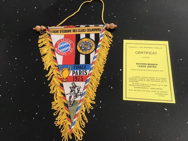 Fanion Bayern Munich Atlético Madrid Coupe D'Europe 1974 - Avec Certificat