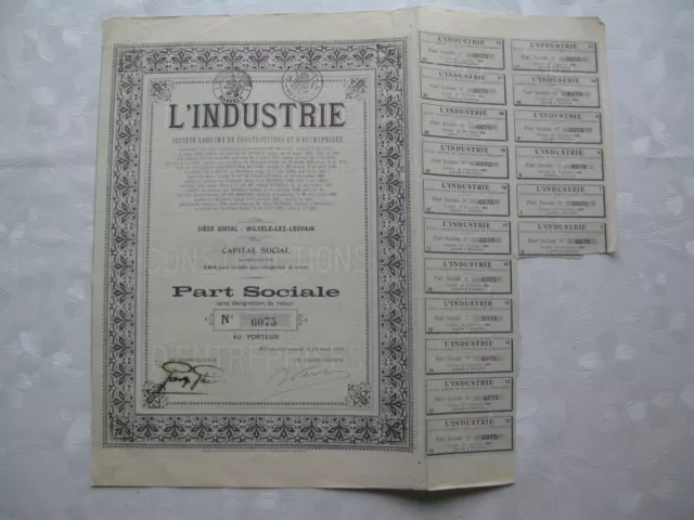 L'INDUSTRIE SA de constructions et d'entreprises. België/Belgique - 1903