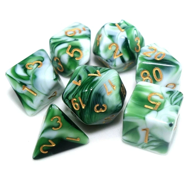 7 Würfel Poly Set Marmor (Farbe auswählen) // RPG D&D Dungeons and Dragons DND PST