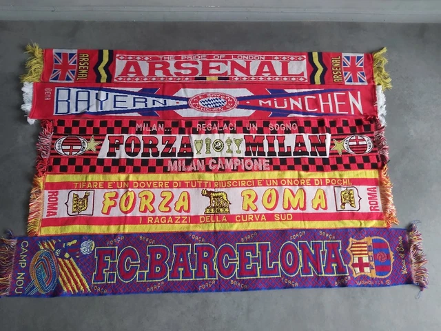 Lot Écharpes Collector Clubs Européens  - Bel État ArsenalBayern Milan Rome Bar