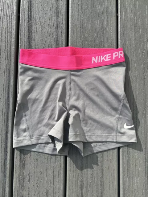 Nike Pro Spandex Shorts Large Pink Black Compression Booty 3” Dri-fit Cute