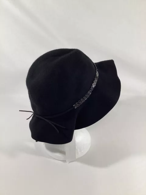 BCBGeneration Women's 100% Wool Bucket/Fedora Style Hat 22-3/4 Medium 7-1/8 2