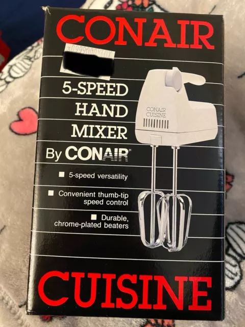 NOS Vintage 1986 Conair Cuisine By Conair 5 Speed Hand Mixer New Old Stock