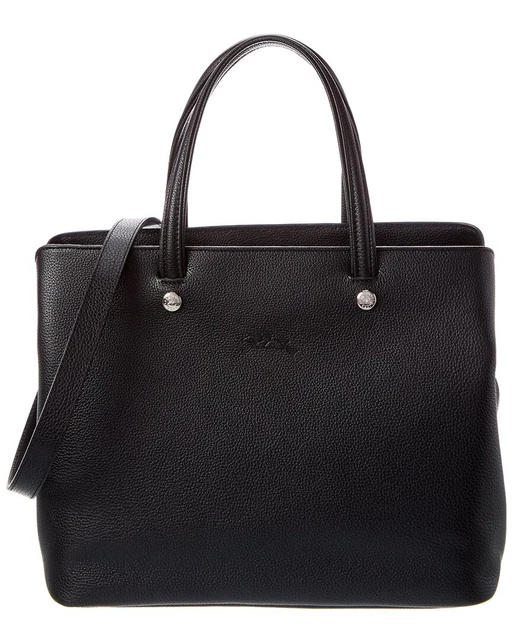 Longchamp Medium Leather Tote Women's Black