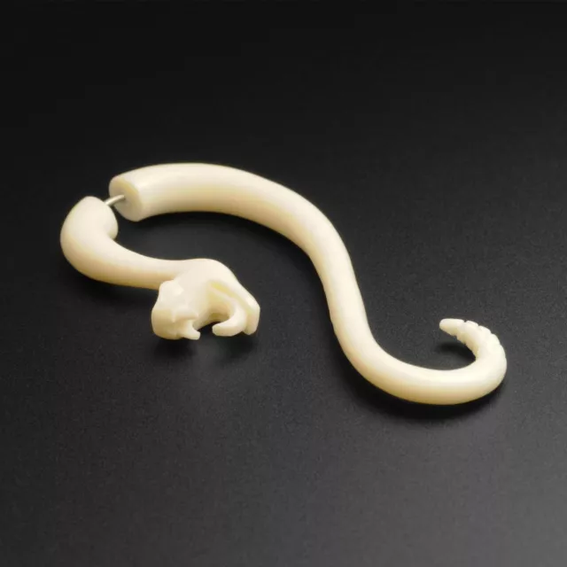 Organic Fake Ear Stretcher Plugs Earrings Bone Faux Gauge Rattlesnake Spirall