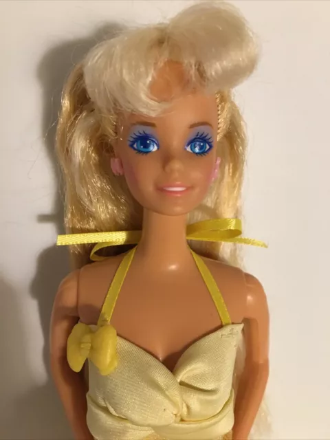 Vintage Mattel 1987 Perfume Pretty Barbie (#4551) In Yellow Fashion Pack