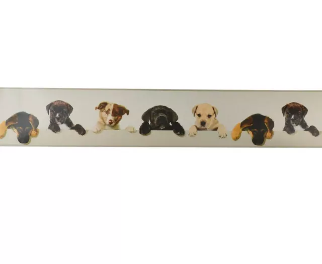 Puppies Themed Wallpaper Border Cream Self Adhesive Dogs Kids Bedroom 41810