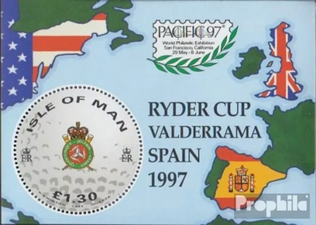 Briefmarken GB - Isle of Man 1997 Mi Block29 (kompl.Ausg.) postfrisch Golf