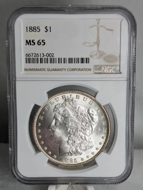 1885 Morgan Dollar Silver Coin NGC Graded MS65
