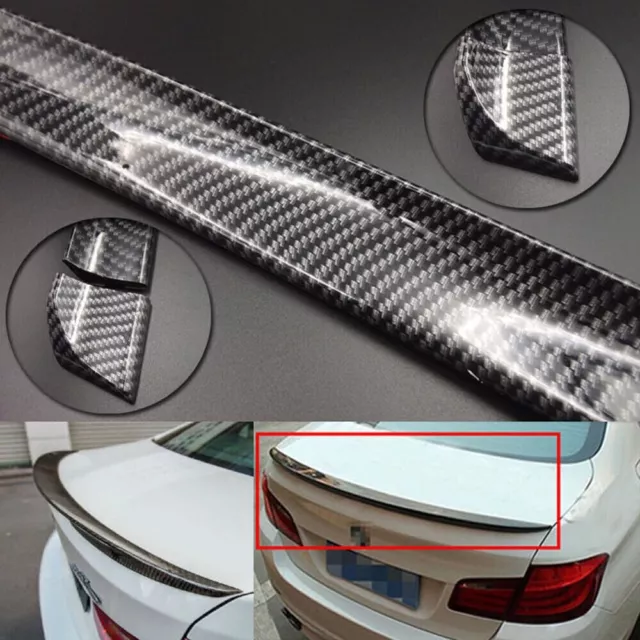 4.9ft Universal Carbon Fiber Car Rear Roof Trunk Spoiler Wing Lip Trim Sticker