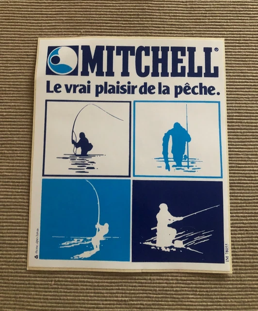 Autocollant Vintage Mitchell - Sticker Adhésif Pêche Original MA3562 - Italie