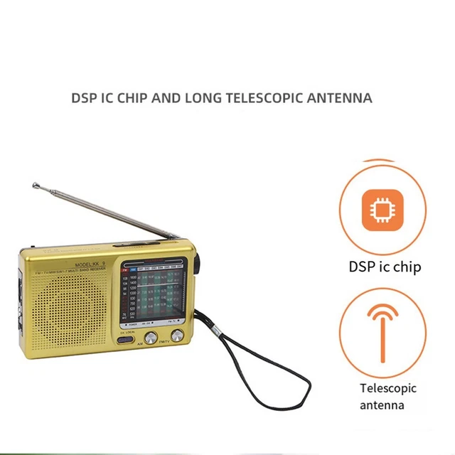 Radio FM Portable Avec Antenne Télescopique - Compacte, Piles AA - Son Clair, Bande Météo Incluse