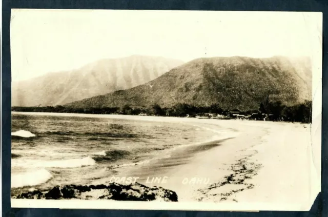 WWII OAHU SHORELINE ATTACKED BY JAPANESE FORCES HAWAII 1941 ORIGINAL Photo Y 244