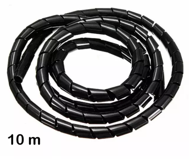 Spiral Kabelschlauch Kabelspirale Spiralband Kabelschutz 6 - 60 mm schwarz 10 M