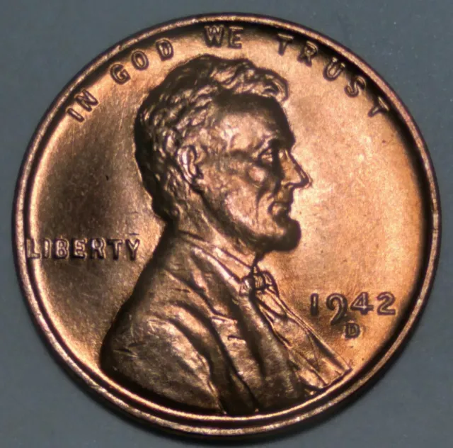 1942 D Lincoln Wheat Penny Cent UNC BU MS BRILLIANT UNCIRCULATED CHOICE **GEM**