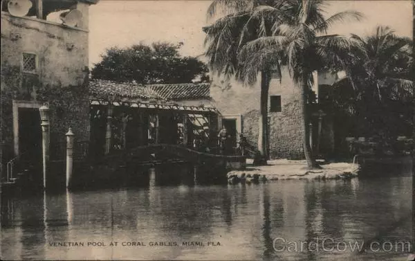 1936 Miami,FL Venetian Pool at Coral Gables Miami-Dade County Florida Postcard