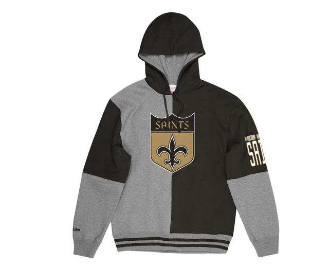 Mitchell E Ness Spalato Coulor Felpa con Cappuccio Nuovo Orleans Santi Nuovo