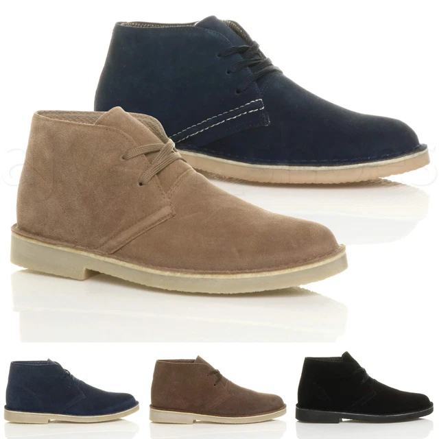 Stivaletti Da Uomo Smart Work Casual In Pelle Scamosciata Con Lacci Piatti Taglia