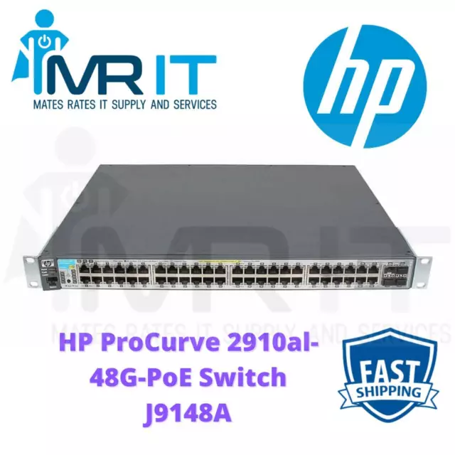 HP ProCurve 2910al-48G-PoE 48 Port + 4 SFP Port Ethernet Switch J9148A