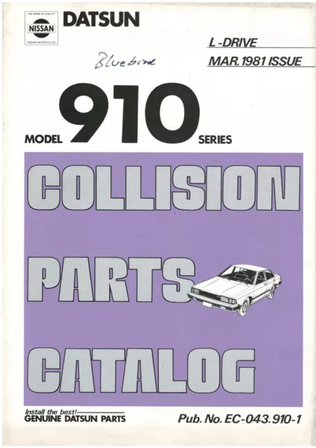 Datsun Bluebird 910 Ersatzteilkatalog, Parts Calalog, english Okt. 1981