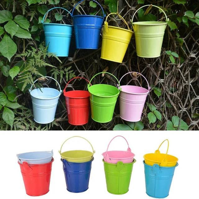 6 Pcs Seau À Goûter En Métal Pots De Fleurs Suspendus Fer Planteur Enfant