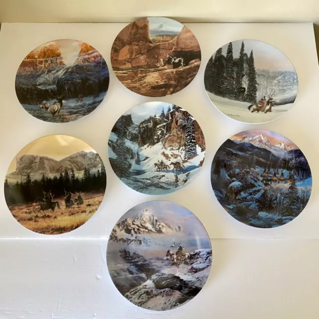 Lot Of 7 Bradford Exchange THE FACES OF NATURE Collector Plates Native American