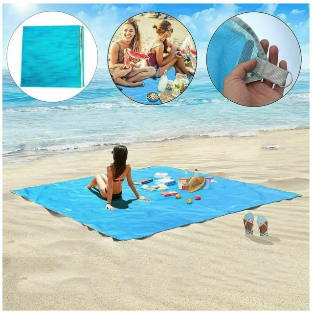 Sand Free Beach Mat Xl Lightweight Folding Quick Dry Ground Sheet Picnic Blanket