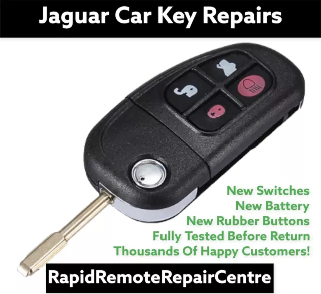 Jaguar key fix REPAIR Service X S Type XJ6 XJ8 XJR XK8 XKR remote key + new pad