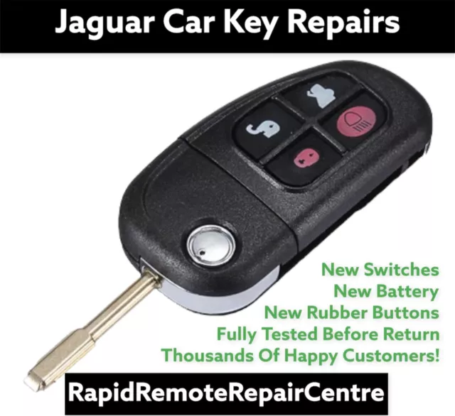 Reparaturservice für Jaguar S-Type X-Type 4 Tasten Fernbedienung Schlüsselschalter Ersatz