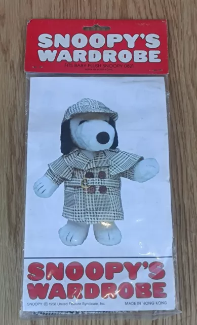 Tenue Vêtements Peluche Snoopy Wardrobe Sherlock Holmes Détective Vintage A-20
