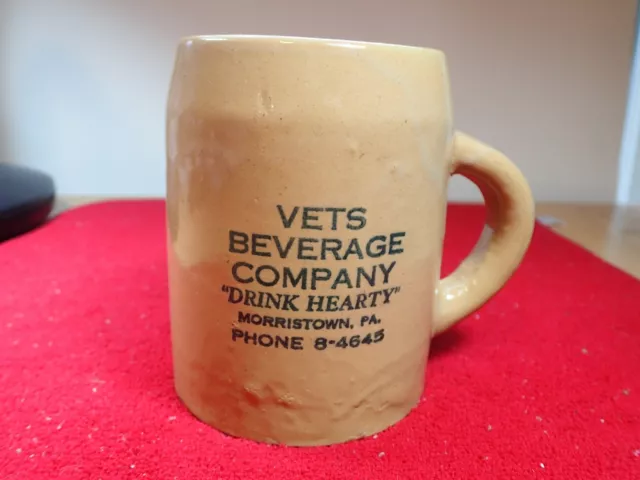 Vintage Vets Beverage Co. Advertising Mug Morristown PA 5 Digit Phone Number