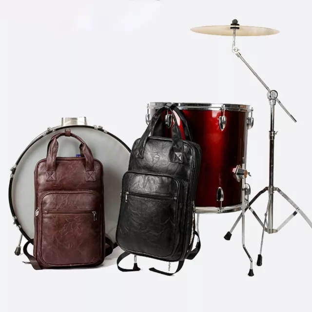 Bolso profesional de baquetas de cuero PU para accesorios de percusión