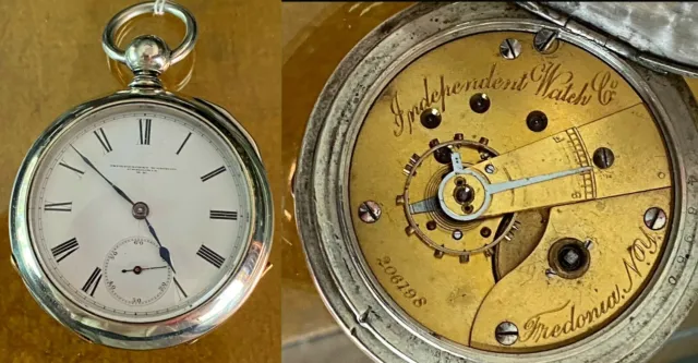 Independent Reloj Co. Fredonia N.y. N º 206,198 Original Llave Viento Estuche