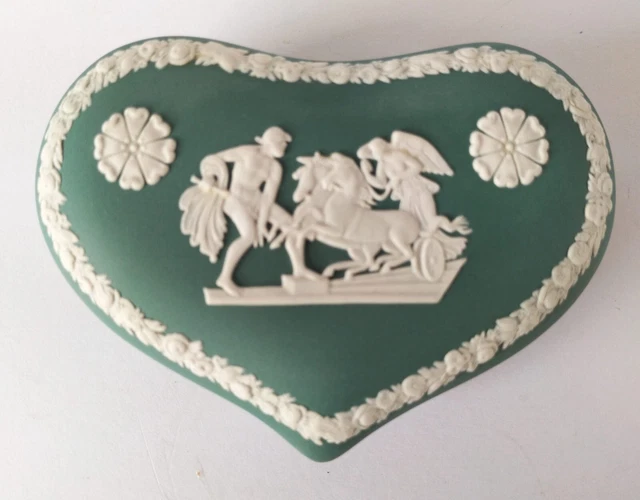 Wedgwood Bleu Sarcelle Vert - Cœur Bibelot Boite